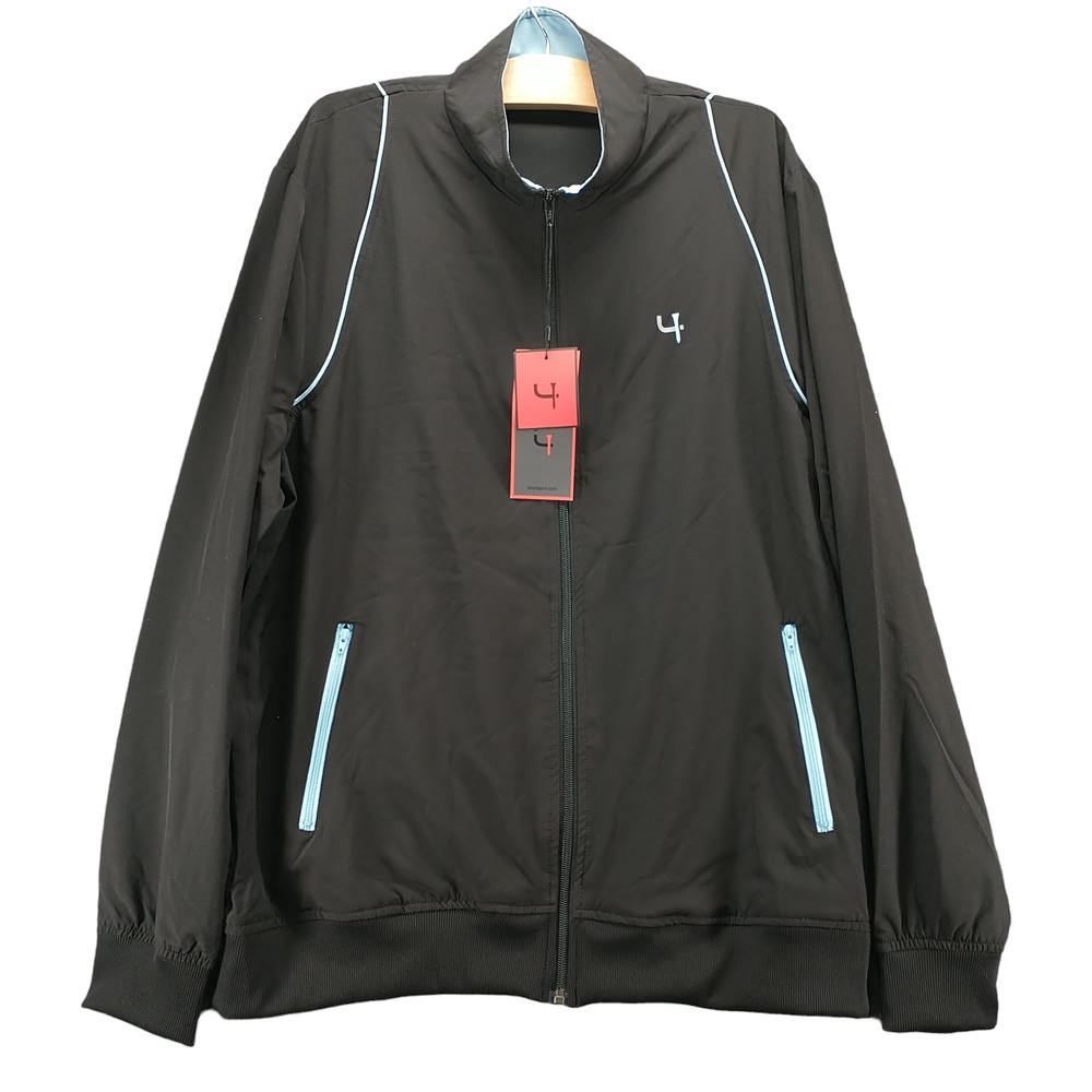 Short Par 4 Men's Jacket Black L Long Sleeve Zipped Pocket Full Zip W/Tags